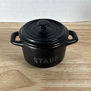 STAUB - Mini Black Ceramic Stoneware Spice/Salt/Pepper Container